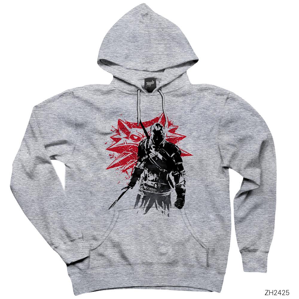 The Witcher Assassin Gri Kapşonlu Sweatshirt Hoodie