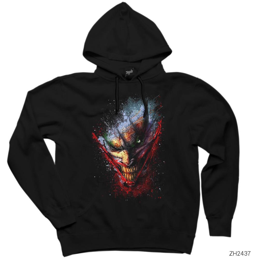 Joker Splash Siyah Kapşonlu Sweatshirt Hoodie