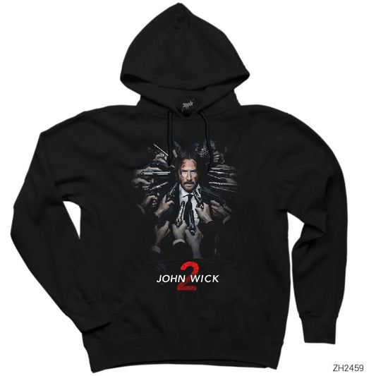 John Wick Guns Siyah Kapşonlu Sweatshirt Hoodie
