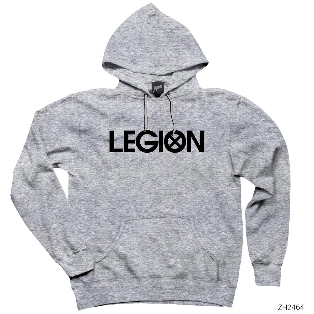 Legion Logo Gri Kapşonlu Sweatshirt Hoodie