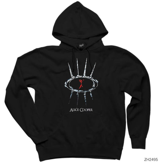 Alice Cooper Eye Logo Siyah Kapşonlu Sweatshirt Hoodie
