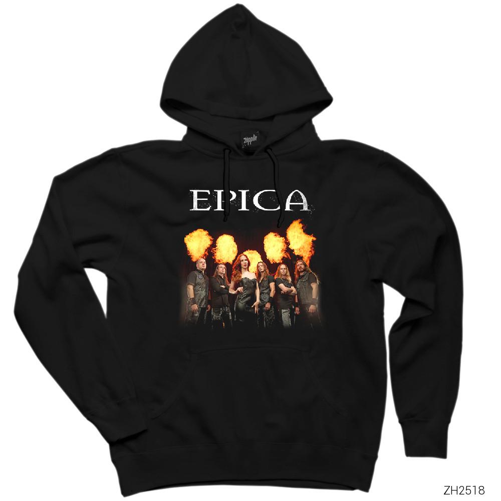 Epica Fire Group Siyah Kapşonlu Sweatshirt Hoodie