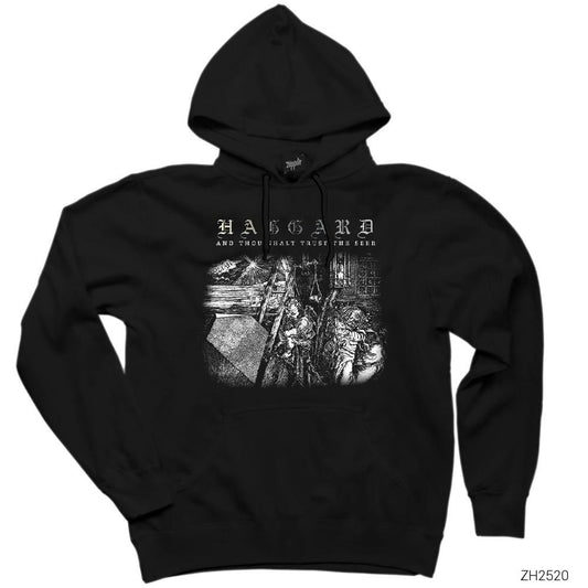 Haggard And Thou Shalt Siyah Kapşonlu Sweatshirt Hoodie