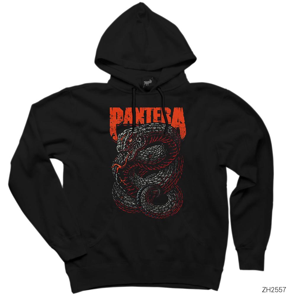 Pantera Snake Siyah Kapşonlu Sweatshirt Hoodie