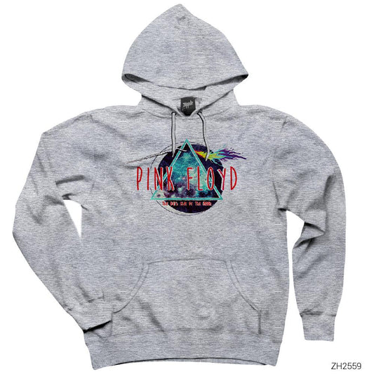 Pink Floyd New Dark Side Gri Kapşonlu Sweatshirt Hoodie