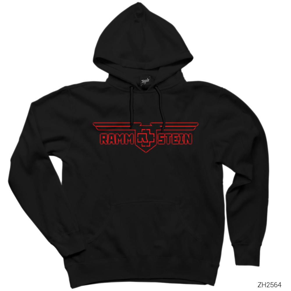 Rammstein Eagle Siyah Kapşonlu Sweatshirt Hoodie