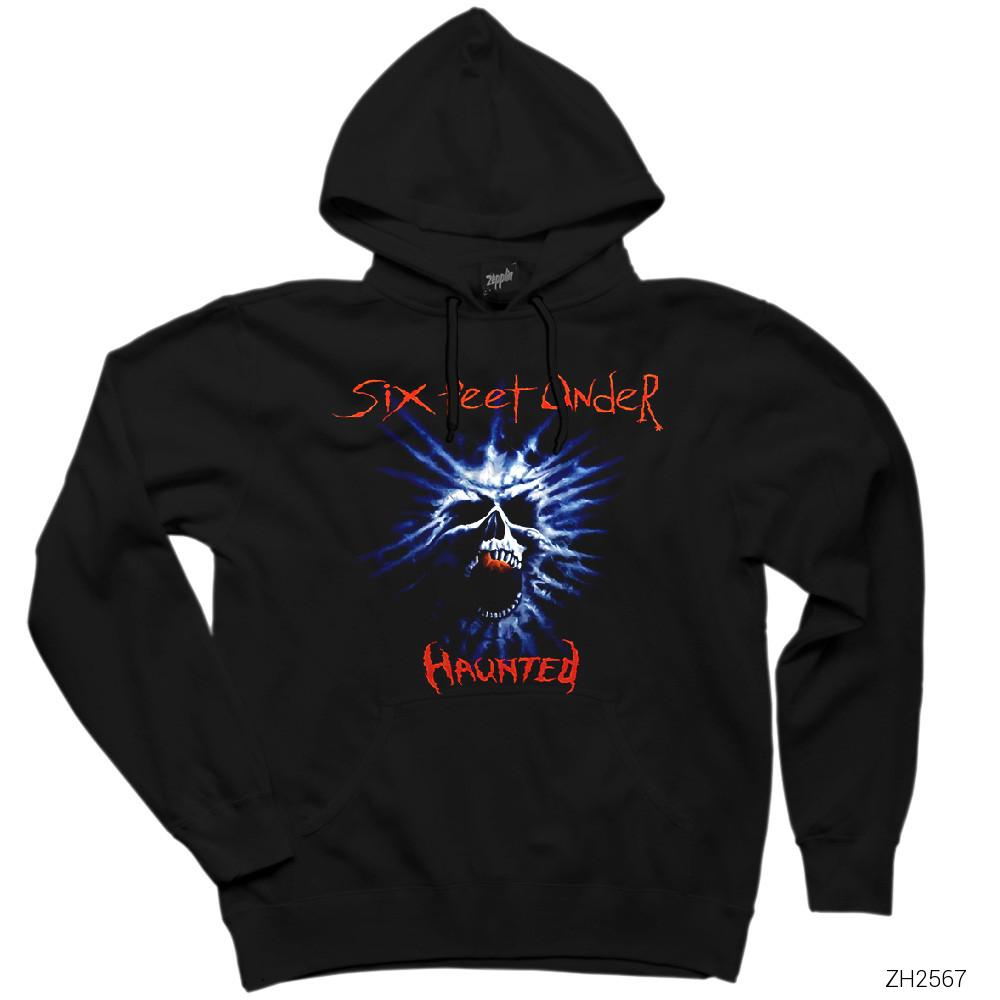 Six Feet Under Haunted Siyah Kapşonlu Sweatshirt Hoodie