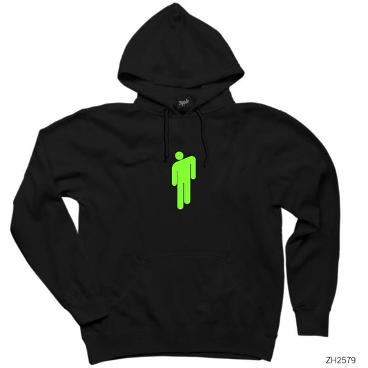Billie Eilish Logo Green Siyah Kapşonlu Sweatshirt Hoodie