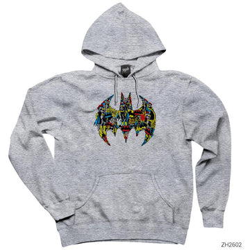 Batgirl Logo Gri Kapşonlu Sweatshirt Hoodie