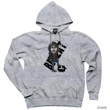 Behzat Ç. Cartoon Gri Kapşonlu Sweatshirt Hoodie