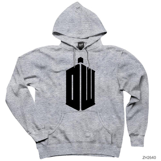 Doctor Who Logo Gri Kapşonlu Sweatshirt Hoodie