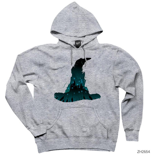 Harry Potter Battle Hogwart Gri Kapşonlu Sweatshirt Hoodie