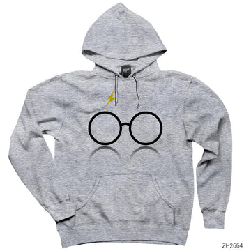 Harry Potter Glasses 2 Gri Kapşonlu Sweatshirt Hoodie