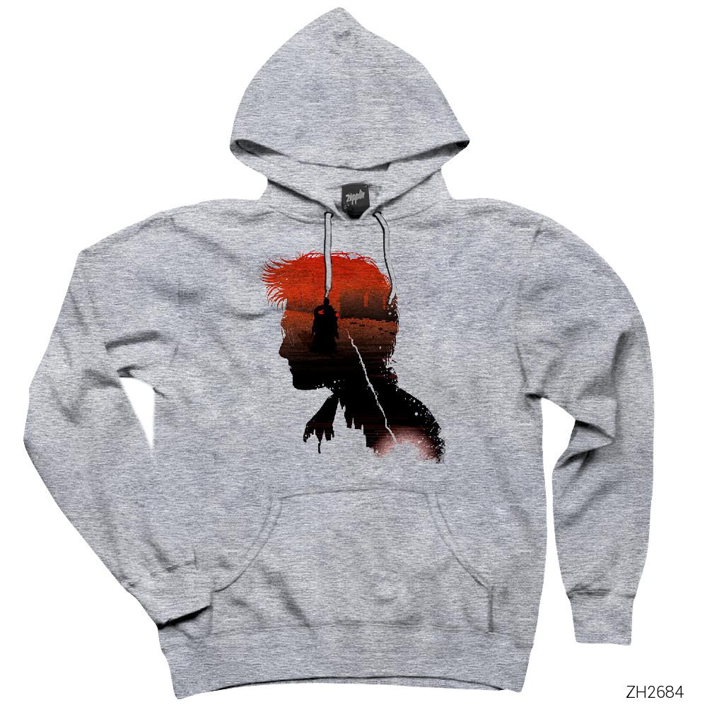 Harry Potter vs Voldemort Gri Kapşonlu Sweatshirt Hoodie