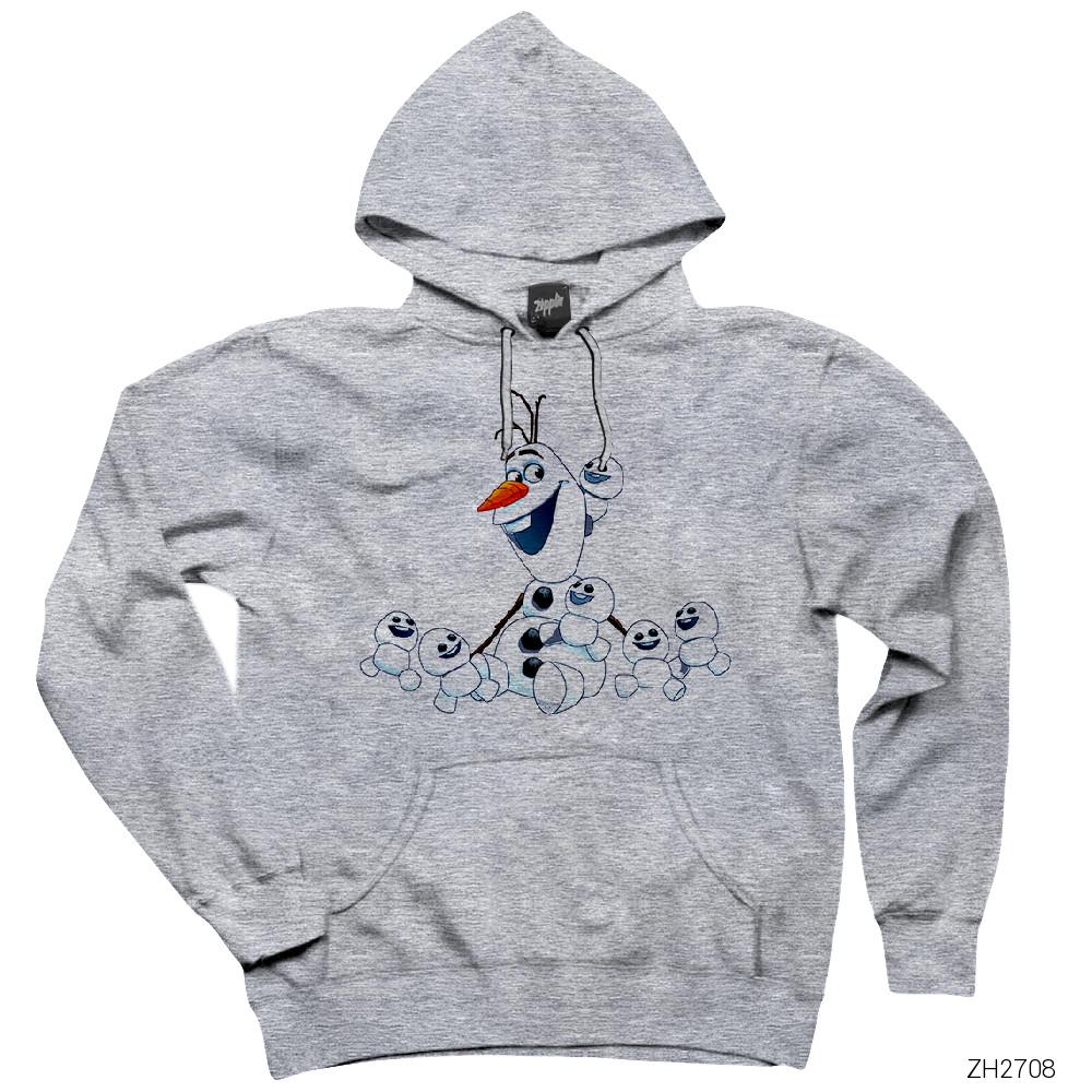 Karlar Ülkesi Olaf Gift Of Love Gri Kapşonlu Sweatshirt Hoodie