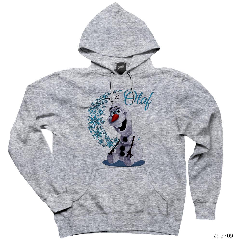 Karlar Ülkesi Olaf Wave of Snowflakes Gri Kapşonlu Sweatshirt Hoodie