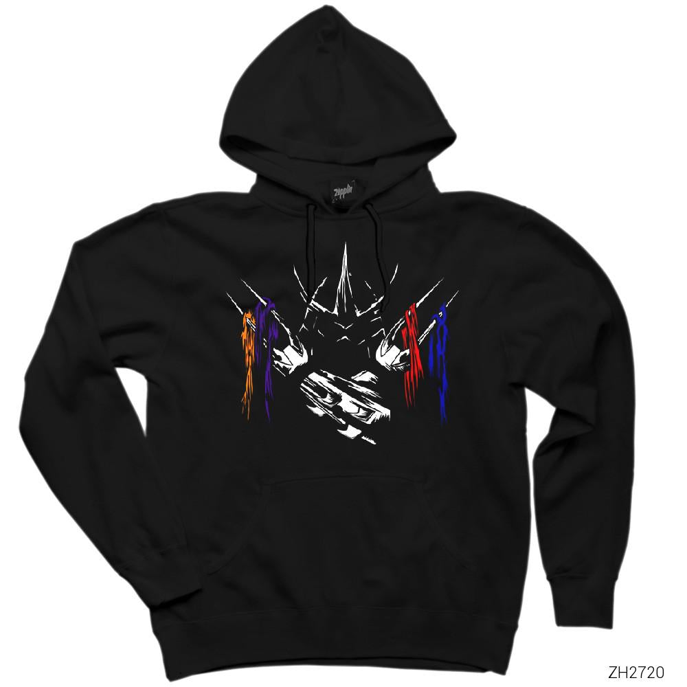 Ninja Turtles Shredder Siyah Kapşonlu Sweatshirt Hoodie