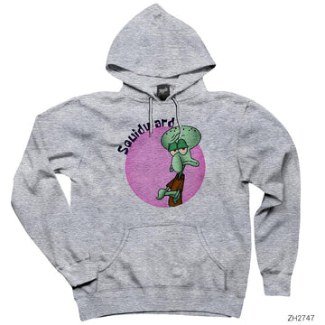 Spongebob Squidward Gri Kapşonlu Sweatshirt Hoodie