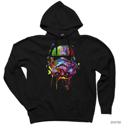 Star Wars Helmet Siyah Kapşonlu Sweatshirt Hoodie