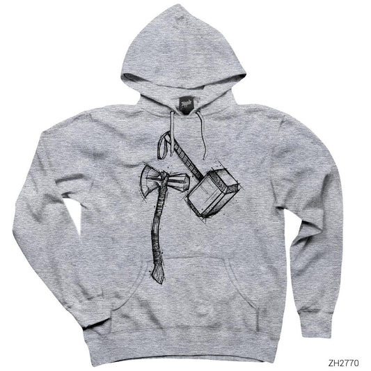 Thor Hummers Gri Kapşonlu Sweatshirt Hoodie