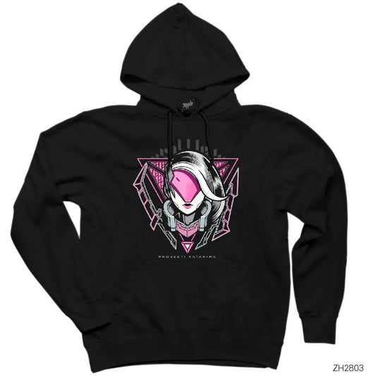 League of Legends Project Katarina Siyah Kapşonlu Sweatshirt Hoodie