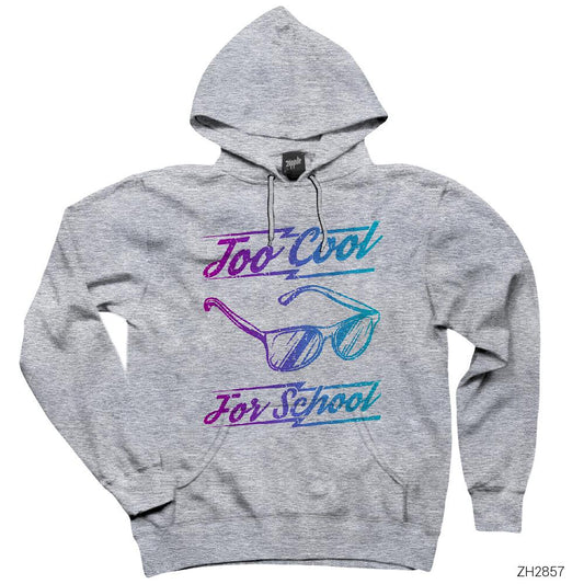 Too Cool For Shcool Gri Kapşonlu Sweatshirt Hoodie