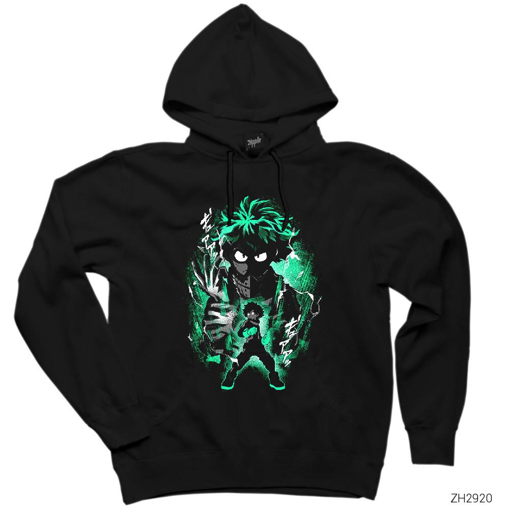 My Hero Academy Zuku Siyah Kapşonlu Sweatshirt Hoodie