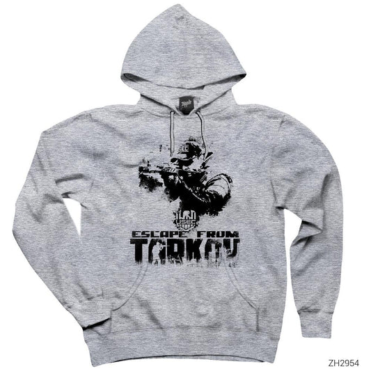 Escape from Tarkov USEC Team Gri Kapşonlu Sweatshirt Hoodie