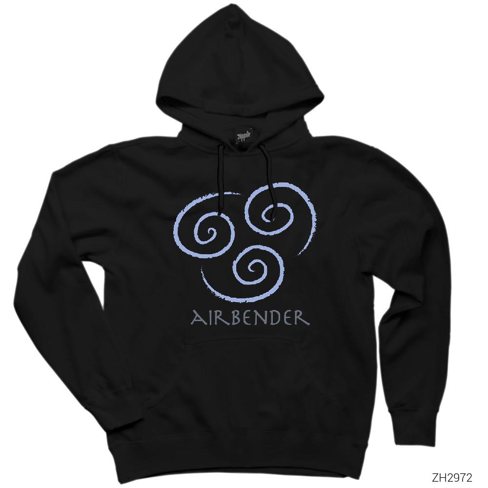 Avatar Air Bender Siyah Kapşonlu Sweatshirt Hoodie