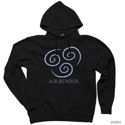 Avatar Air Bender Siyah Kapşonlu Sweatshirt Hoodie