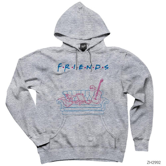 Friends Home Gri Kapşonlu Sweatshirt Hoodie