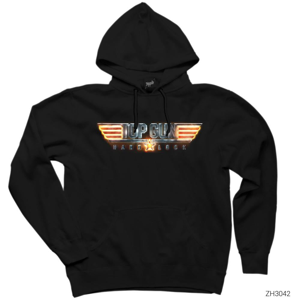 Top Gun Hard Lock Siyah Kapşonlu Sweatshirt Hoodie
