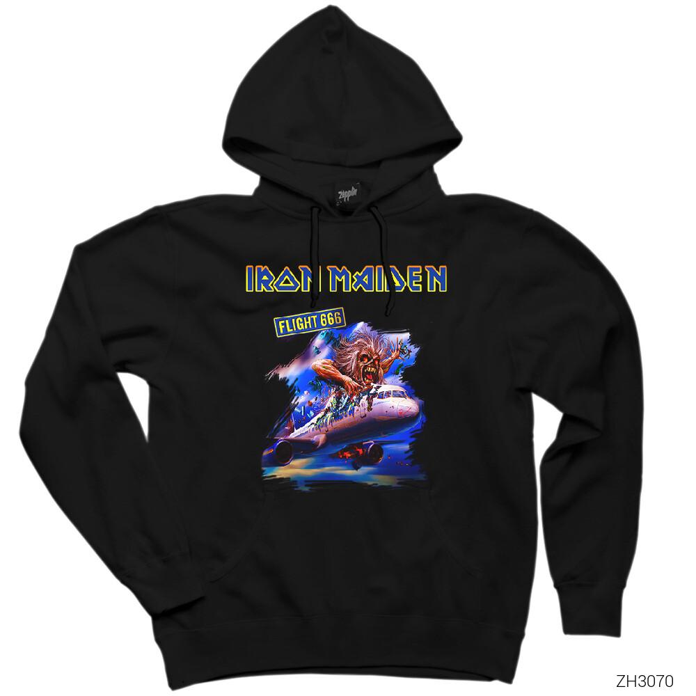 Iron Maiden Flight 666 Siyah Kapşonlu Sweatshirt Hoodie