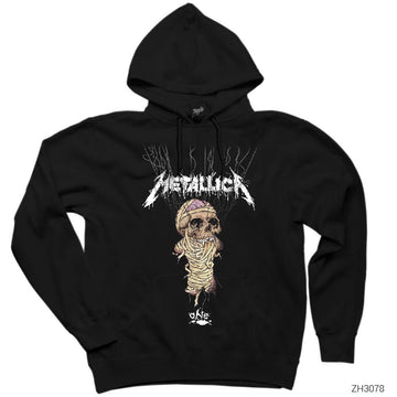 Metallica One Siyah Kapşonlu Sweatshirt Hoodie