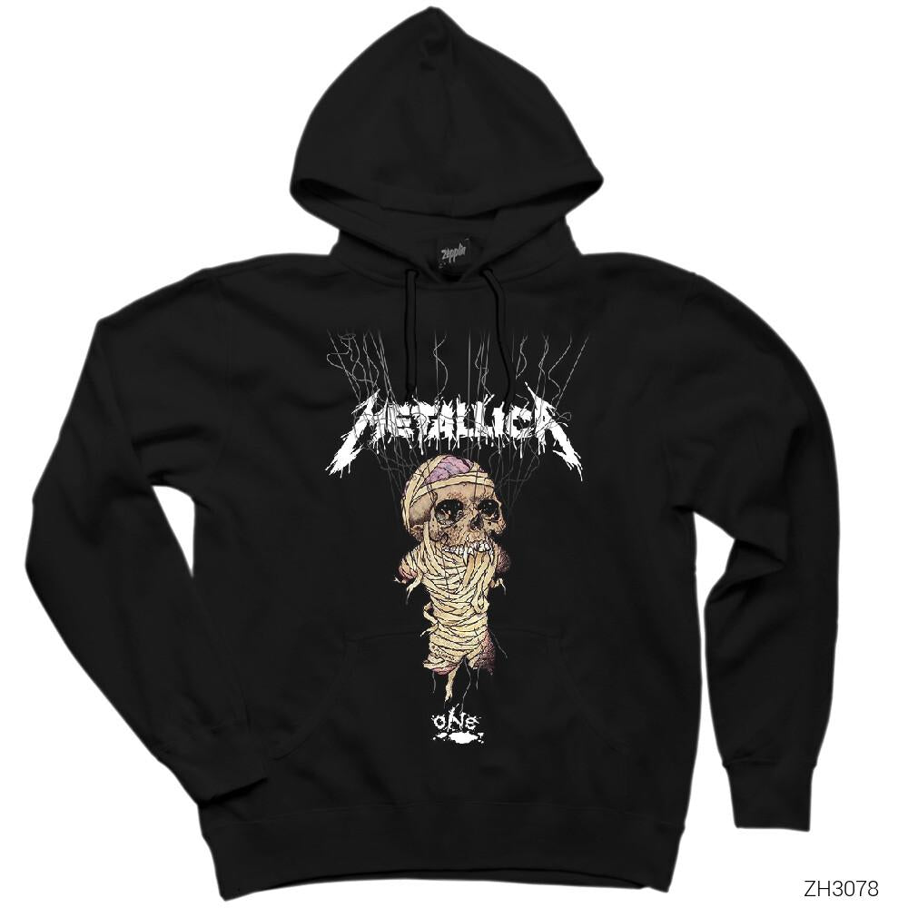 İndirimli Metallica One Siyah Kapşonlu Sweatshirt Hoodie