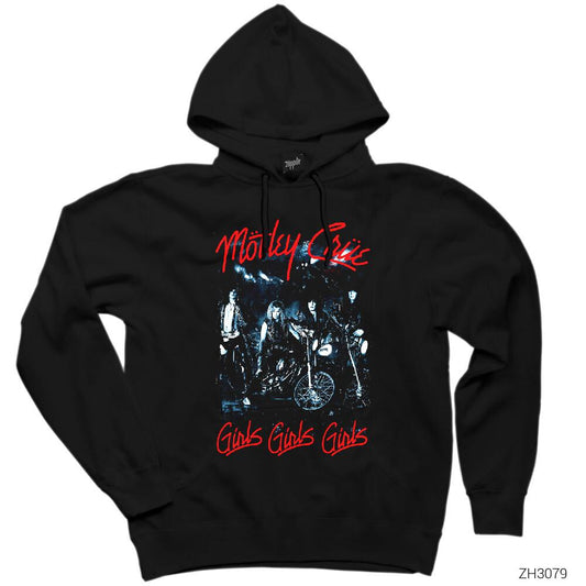 Mötley Crüe Girls Siyah Kapşonlu Sweatshirt Hoodie