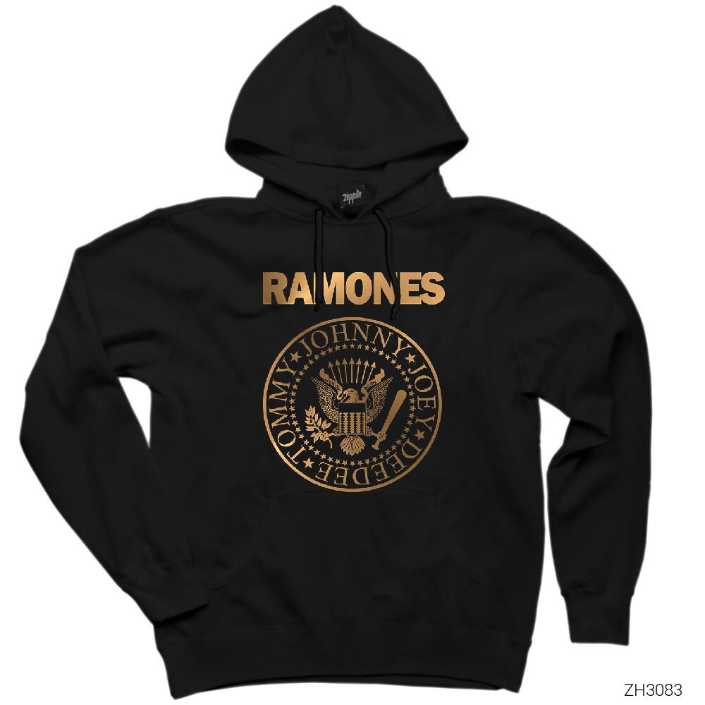 Ramones Gold Edition Siyah Kapşonlu Sweatshirt Hoodie