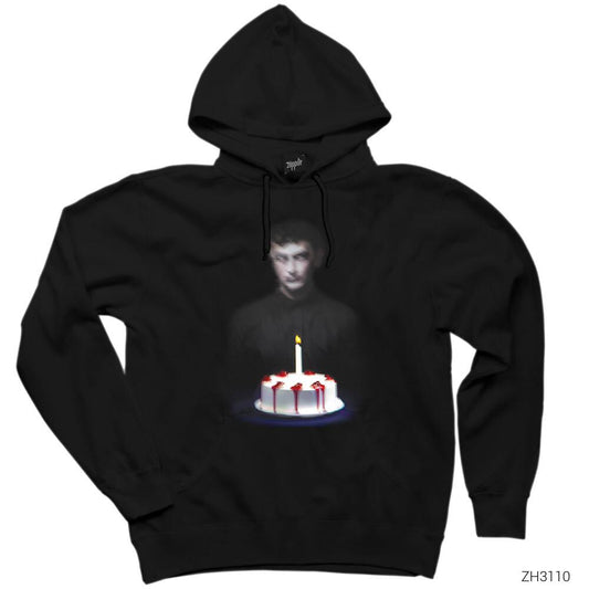 Jakuzi Hata Payı Siyah Kapşonlu Sweatshirt Hoodie