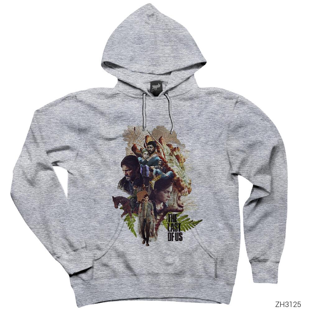 The Last of Us Art Gri Kapşonlu Sweatshirt Hoodie