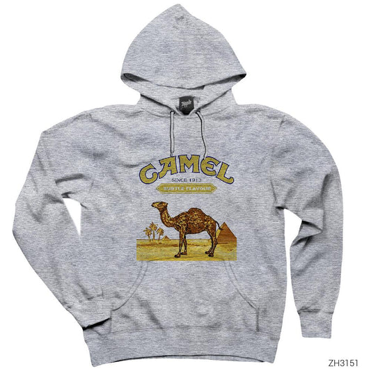 Camel Gri Kapşonlu Sweatshirt Hoodie