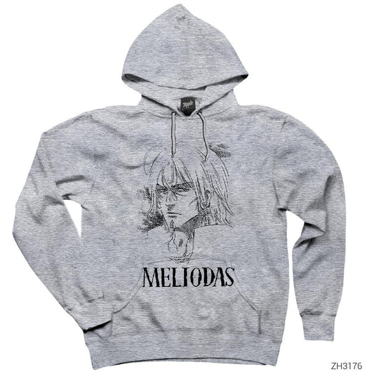 Meliodas Gri Kapşonlu Sweatshirt Hoodie