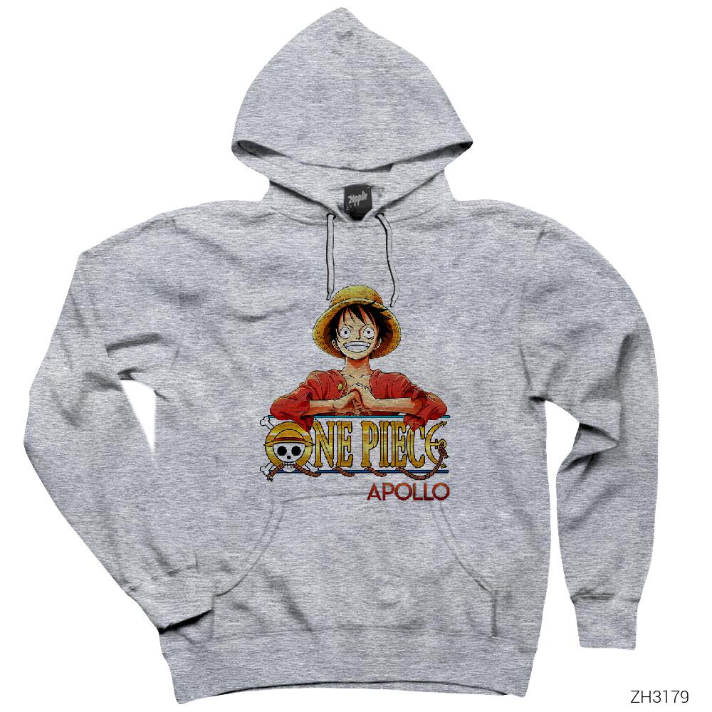 One Piece Apollo Gri Kapşonlu Sweatshirt Hoodie