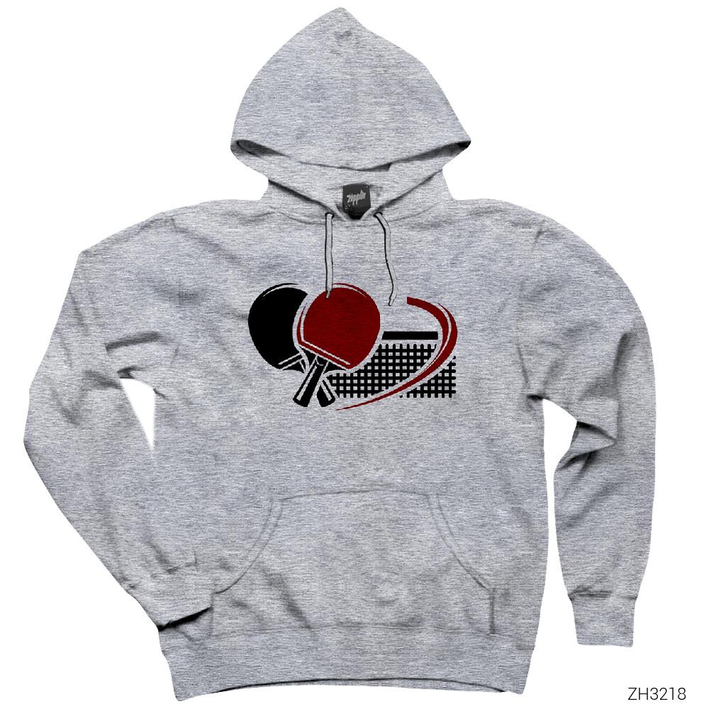 Masa Tenisi Gri Kapşonlu Sweatshirt Hoodie