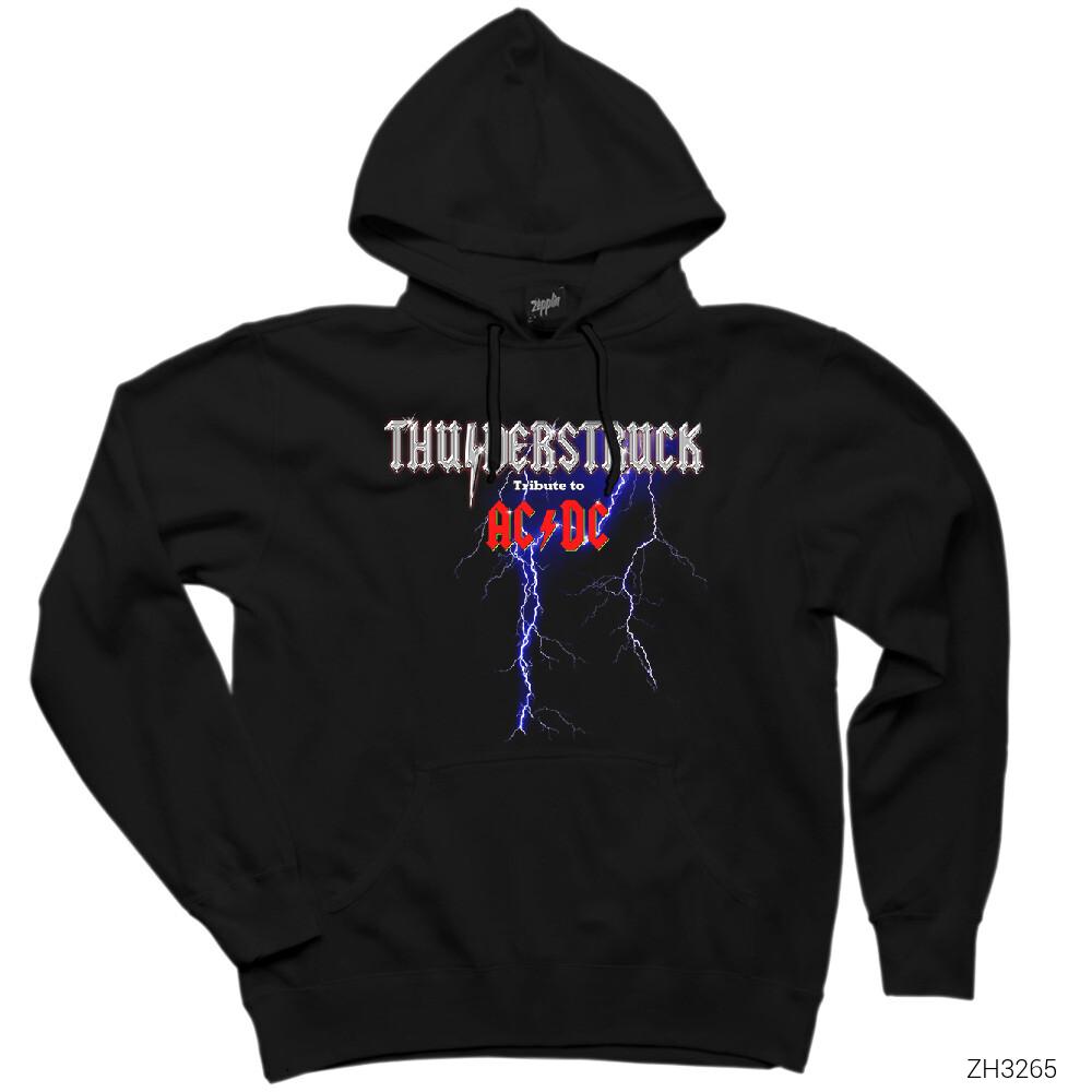 AC DC Thunders Truck Siyah Kapşonlu Sweatshirt Hoodie