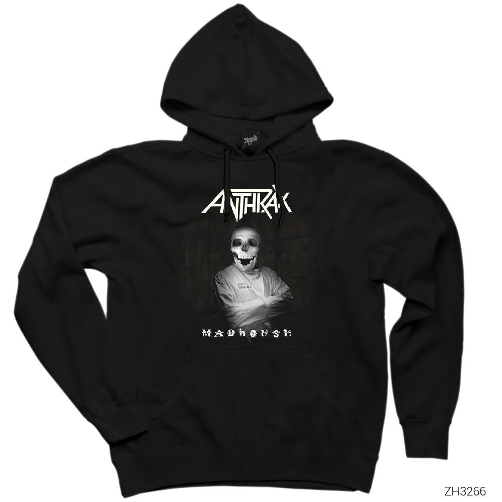 Anthrax Madhouse Siyah Kapşonlu Sweatshirt Hoodie