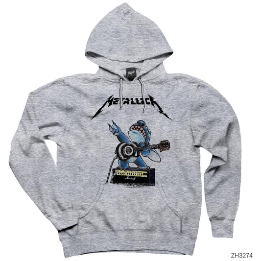 Metallica Animal Rock n Roll Gri Kapşonlu Sweatshirt Hoodie