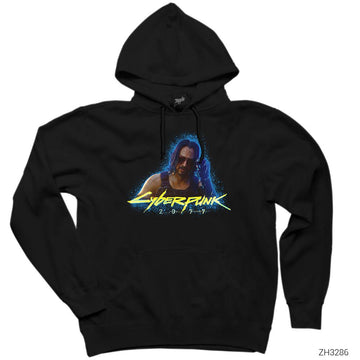 Cyberpunk 2077 Keanu Reeves Siyah Kapşonlu Sweatshirt Hoodie