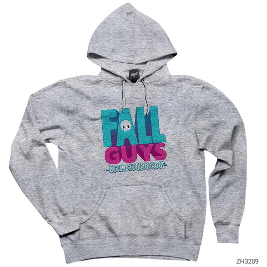 Fall Guys Gri Kapşonlu Sweatshirt Hoodie