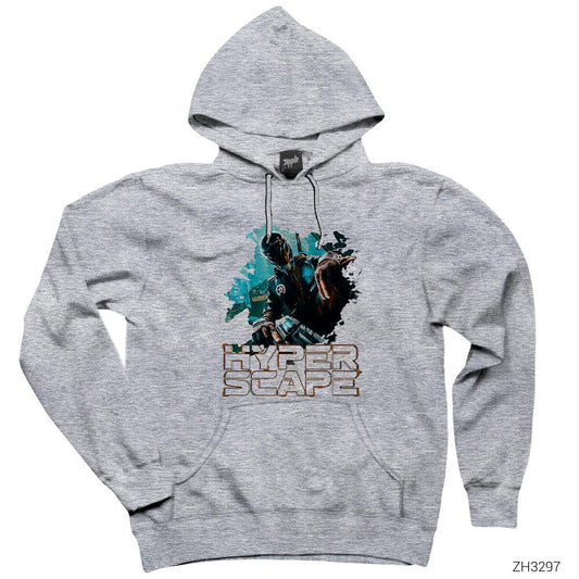 Hyper Scape Splash Gri Kapşonlu Sweatshirt Hoodie