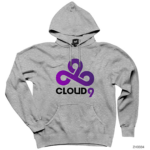 Cloud9 Purple Gri Kapşonlu Sweatshirt Hoodie